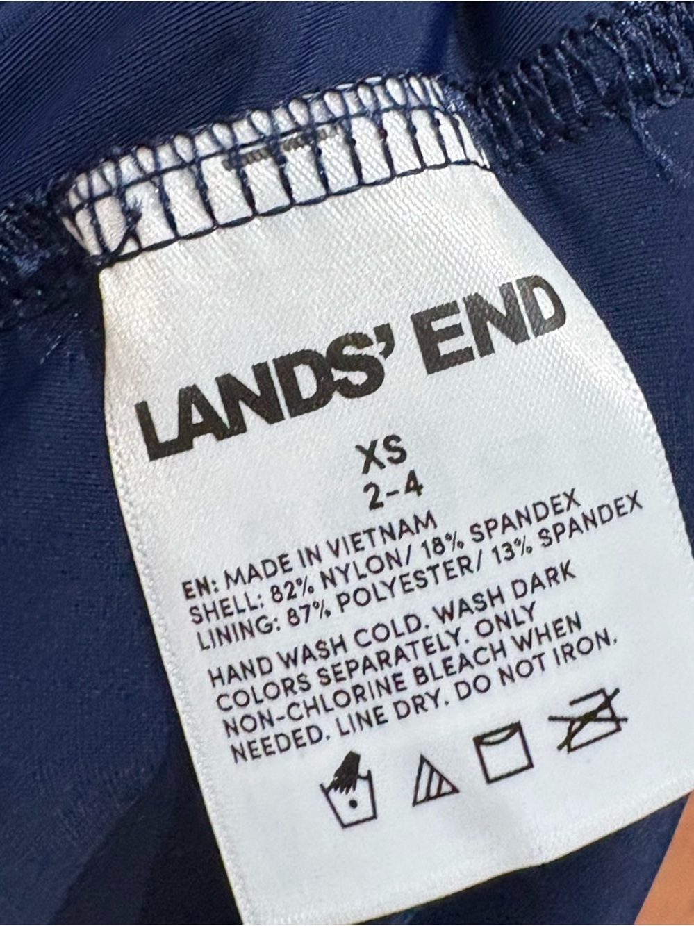 Lands’ End Navy Sleeveless Swim Cover-Up Dress, Size XS (2-4),‎ NWT - Picture 7 of 7